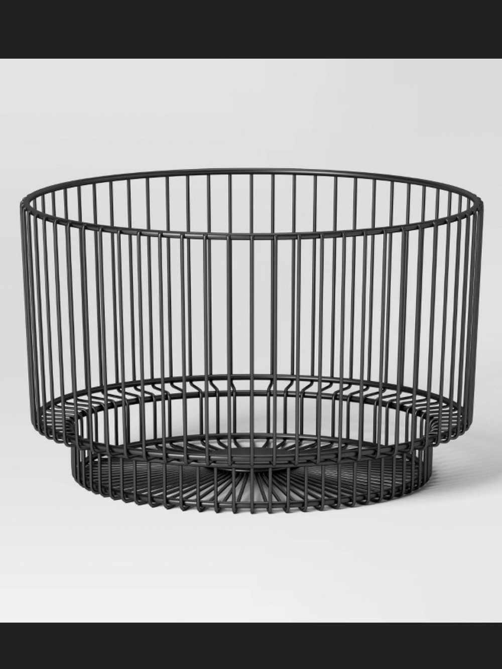 Threshold Metal Round Wire Storage Basket with Black Iron Finish- 18”x11”
